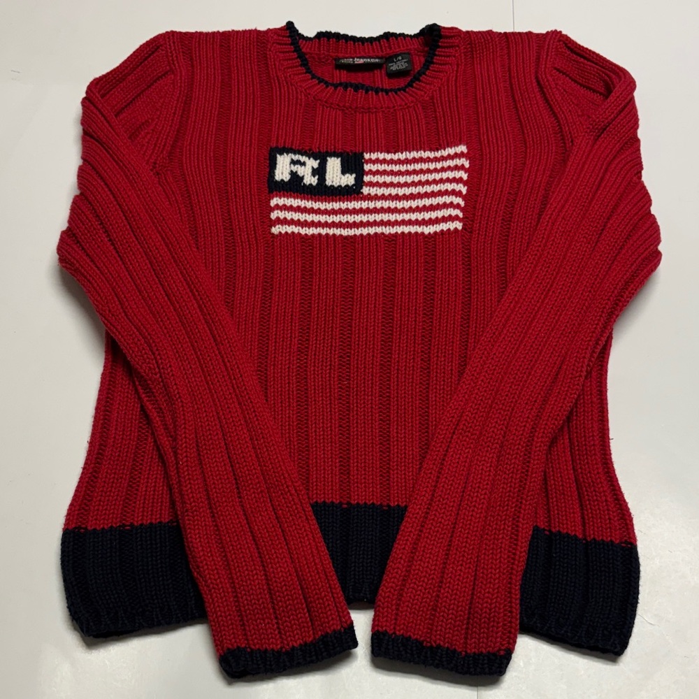 Polo Ralph Lauren women’s vintage red flag sweater size large